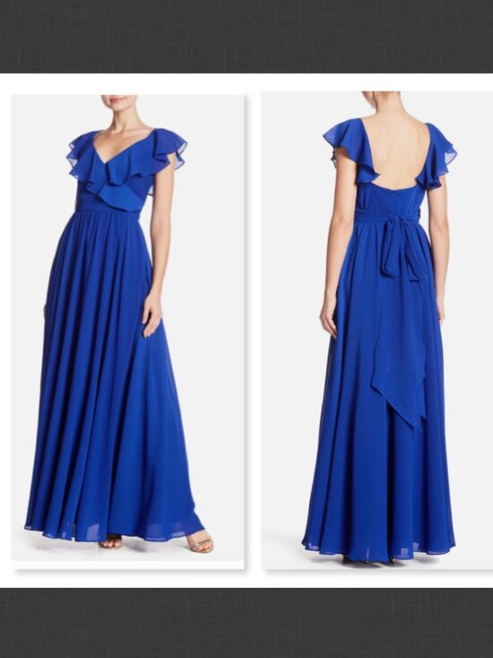 Carmen Marc Valvo Dresses & Skirts - NEW $395 Carmen Marc Valvo Ruffle Back Tie Gown Size  10